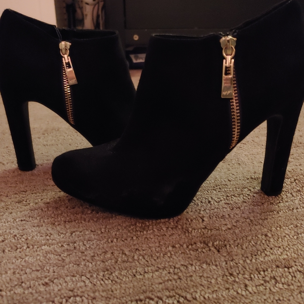 Black suede boots